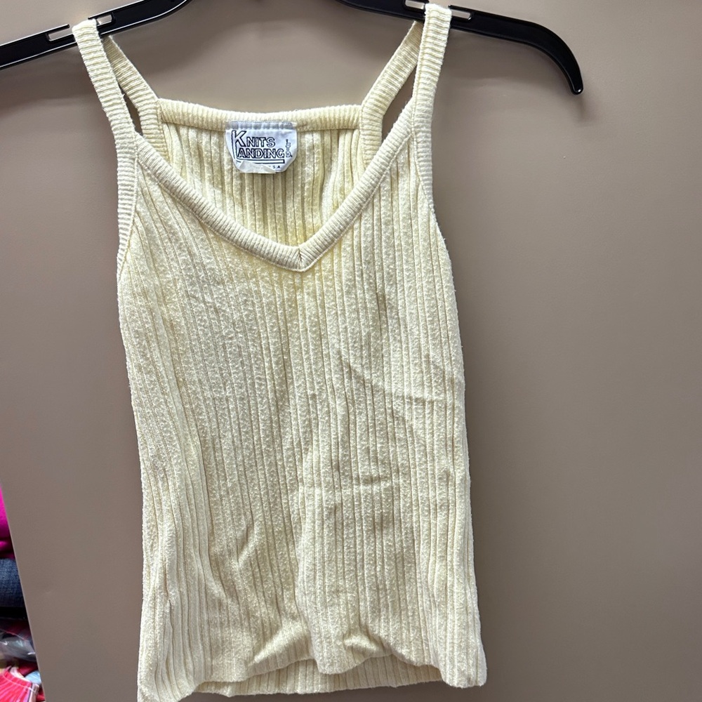 Knots Landing Women's Soft Yellow Ribbed Tank Top